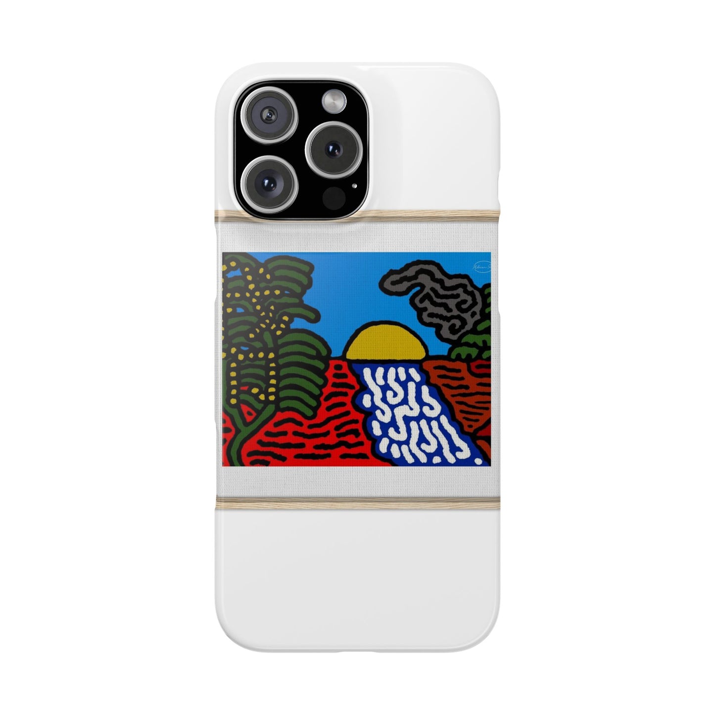 The river that joins the Australian wattle and Lebanese cedar tree in friendship Slim Phone Case
