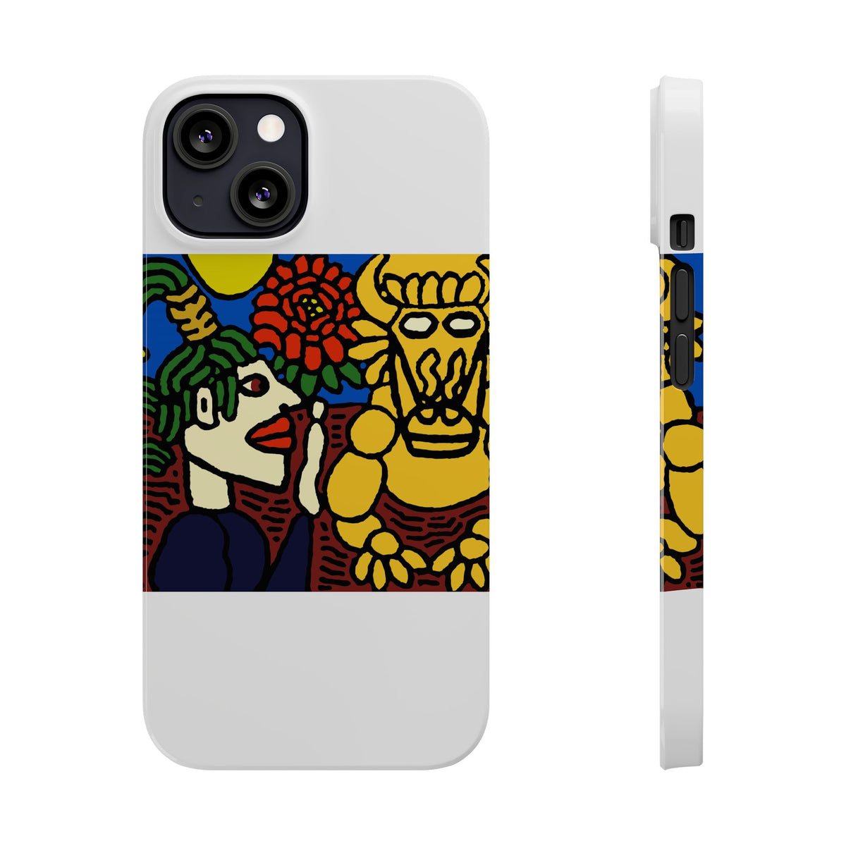 The warrior hailing the mighty golden dragon Slim Phone Case