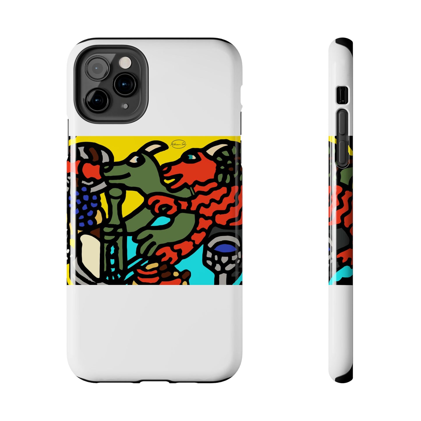 Two dragons enjoying a feast together Tough Phone Case