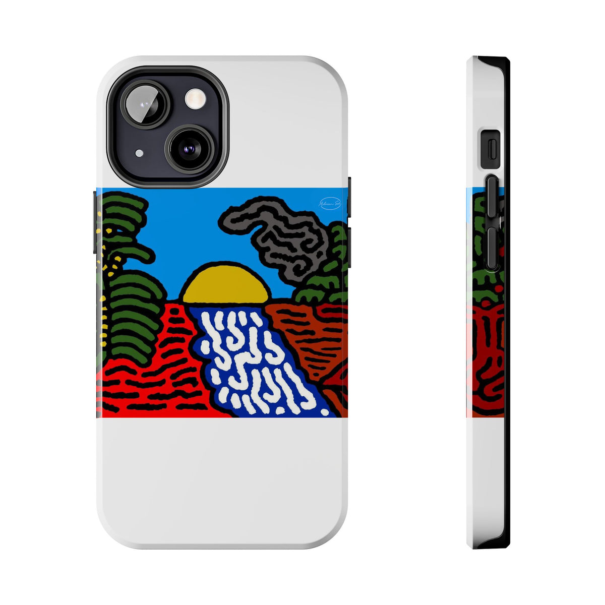 The river that joins the Australian wattle and Lebanese cedar tree in friendship Tough Phone Case