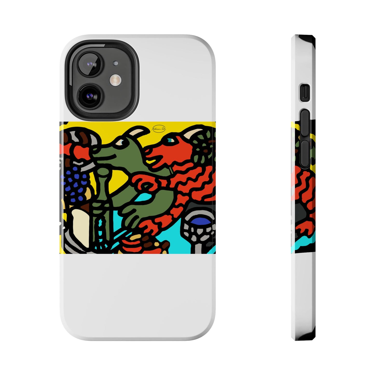 Two dragons enjoying a feast together Tough Phone Case