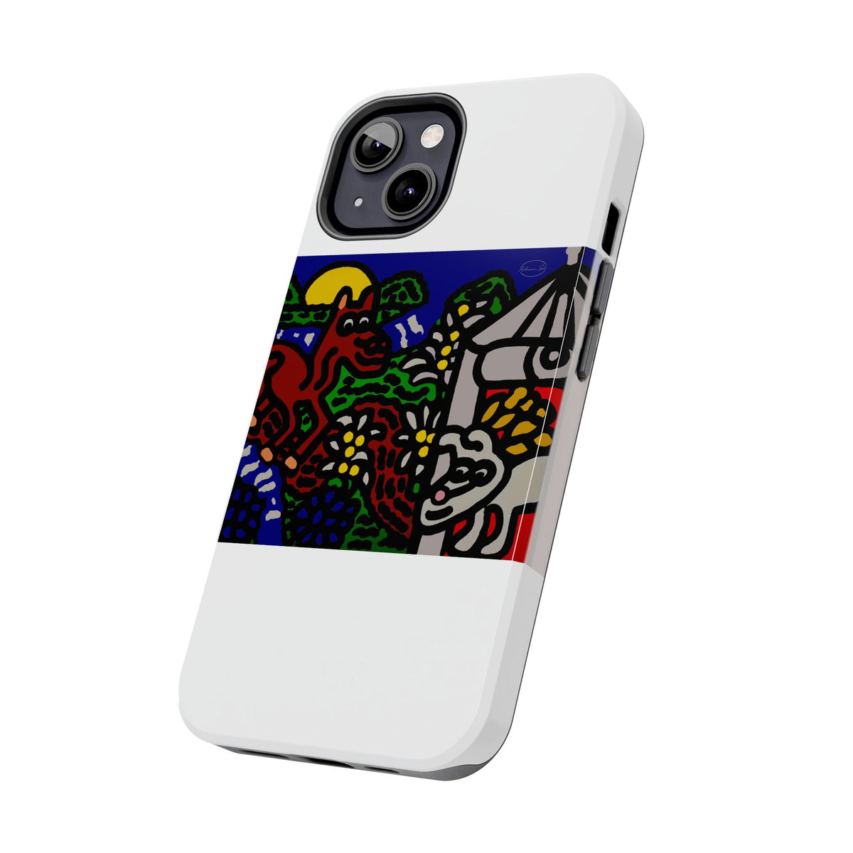 Bunny welcoming a friendly horse on his journey Tough Phone Case