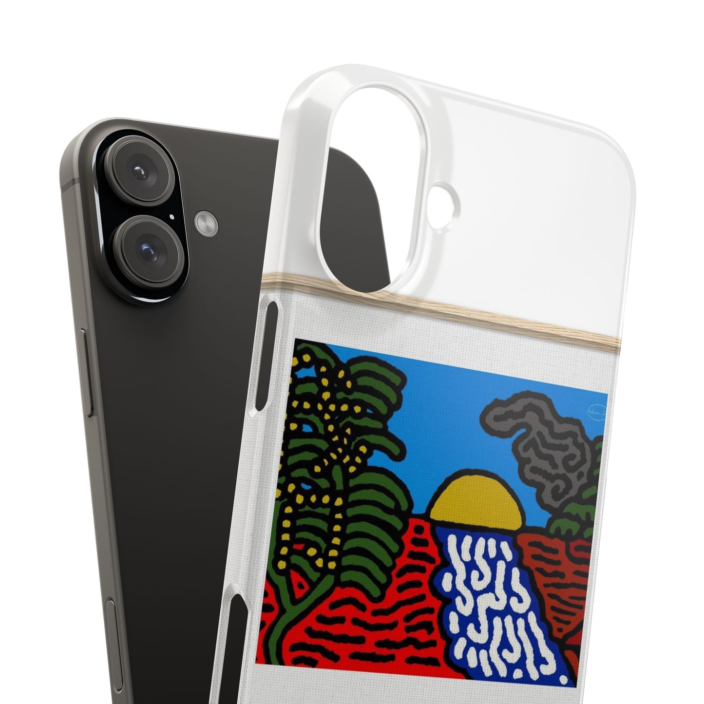 The river that joins the Australian wattle and Lebanese cedar tree in friendship Slim Phone Case