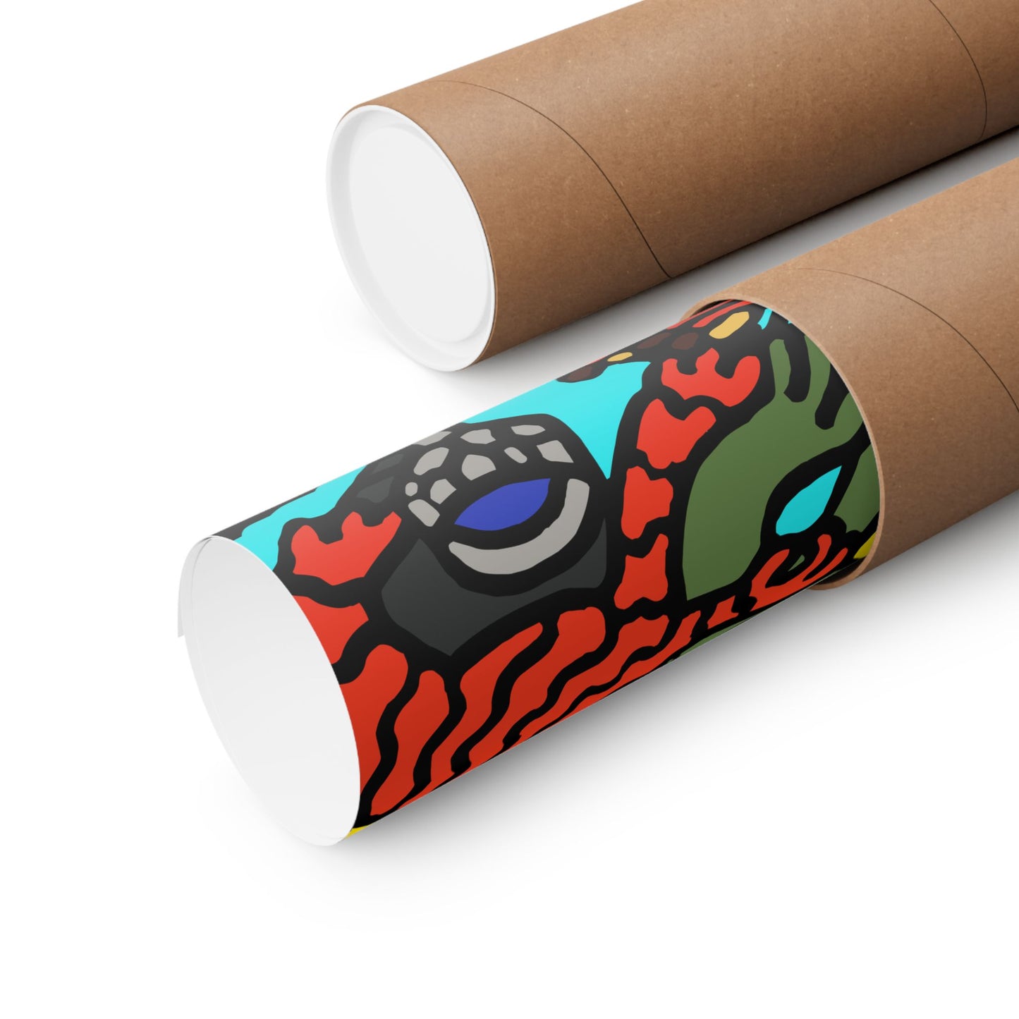 Two dragons enjoying a feast together Matte Poster Vertical (Small)