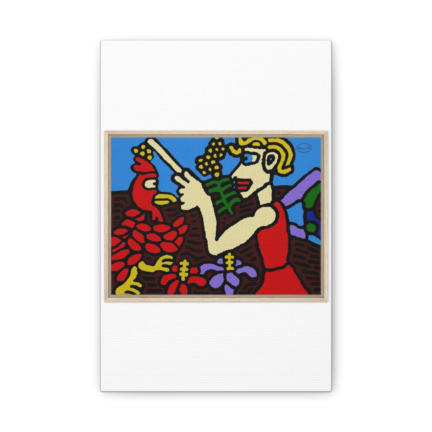 The hen gaining a blessing from a fairy Canvas (Small)