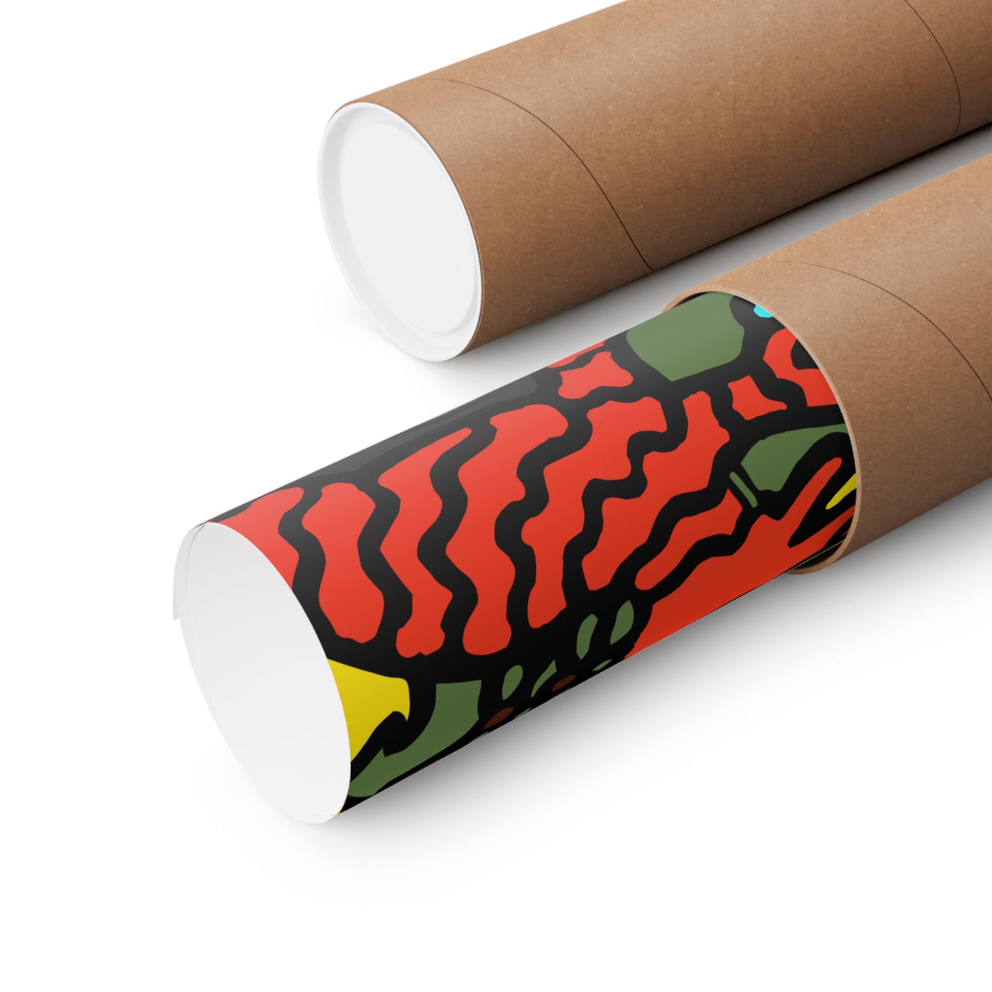 Two dragons enjoying a feast together Matte Poster Horizontal (Small)