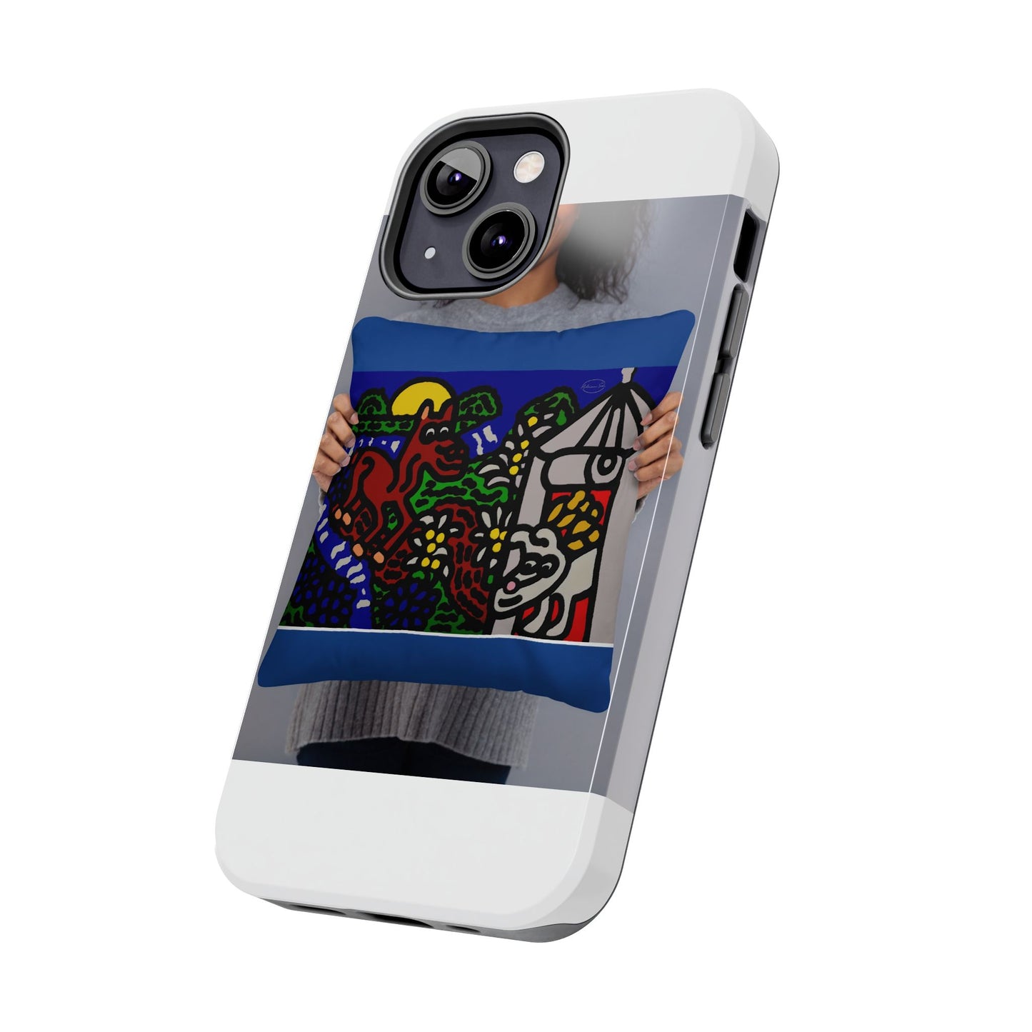Bunny welcoming a friendly horse on his journey Tough Phone Case