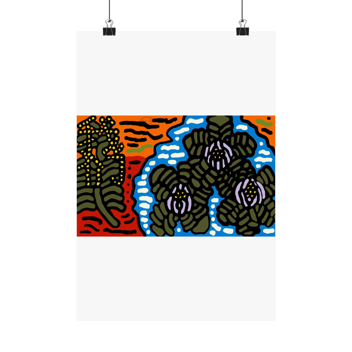 The Sri Lankan water lilies meets the Australian wattle Matte Poster Vertical (Large)