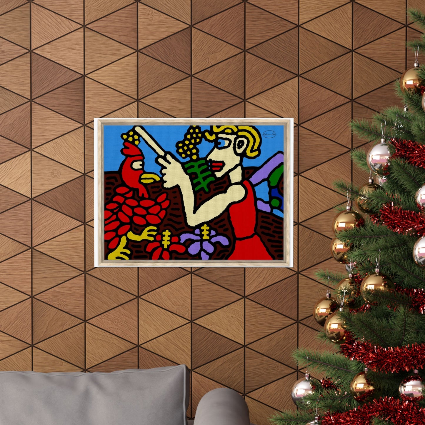 The hen gaining a blessing from a fairy Matte Poster Horizontal (Large)