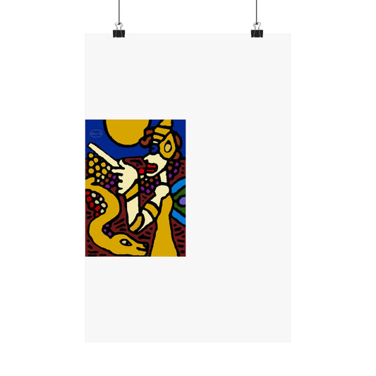 The golden snake being blessed by the fairy Matte Poster Vertical (Small)