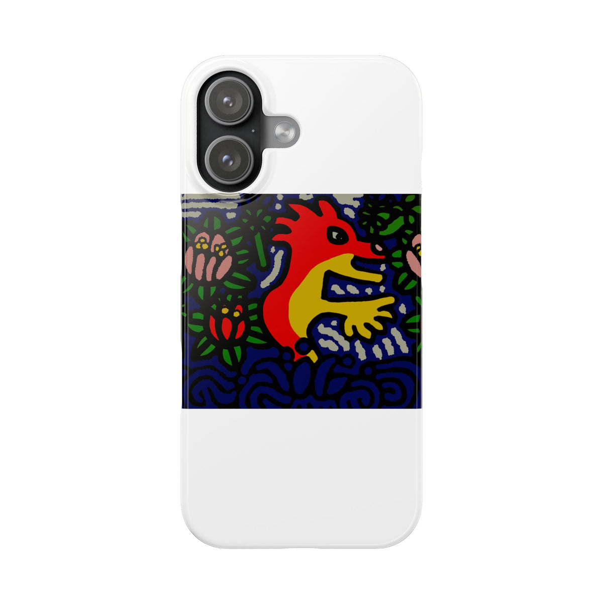Breaking through the surface of a lotus pond Slim Phone Case