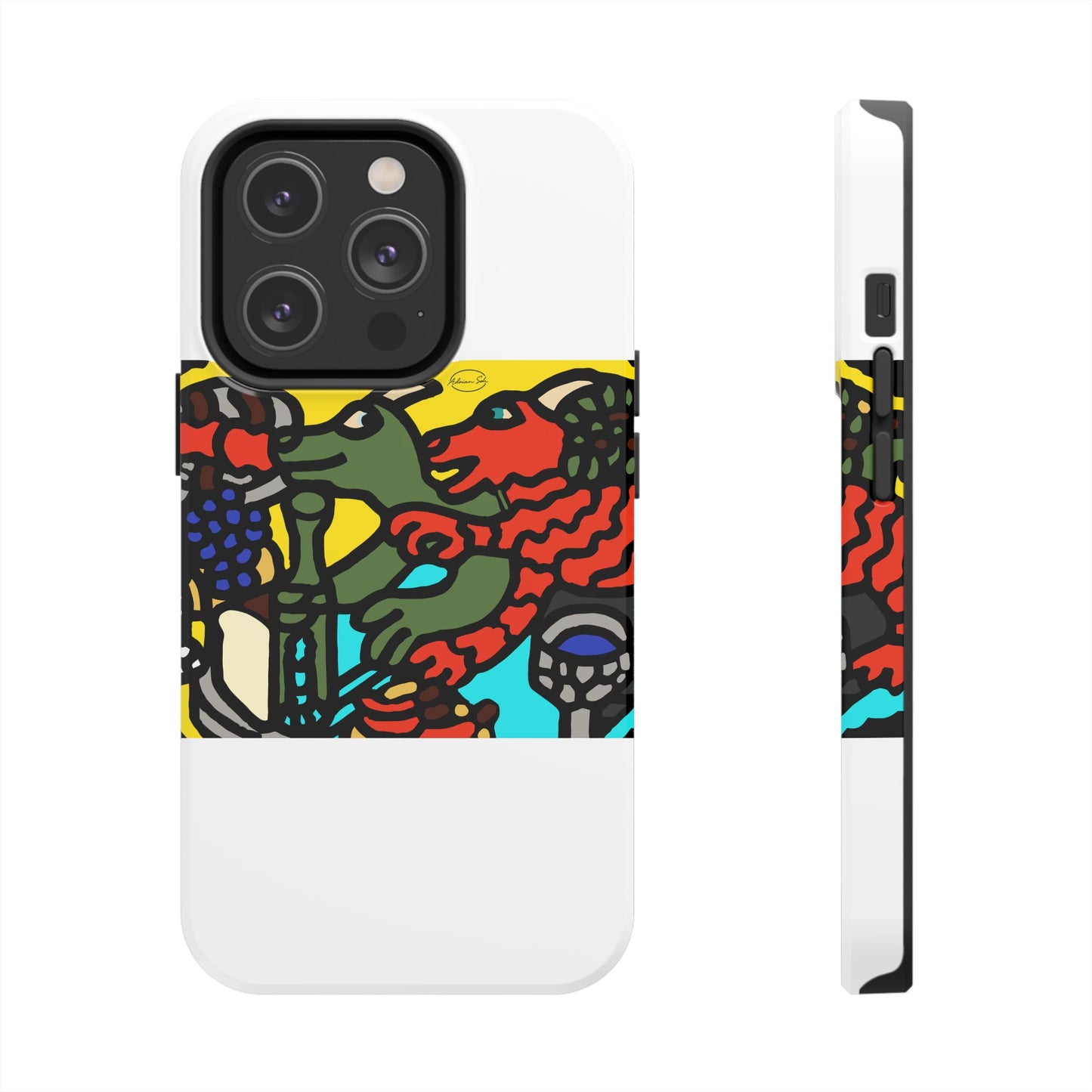 Two dragons enjoying a feast together Tough Phone Case