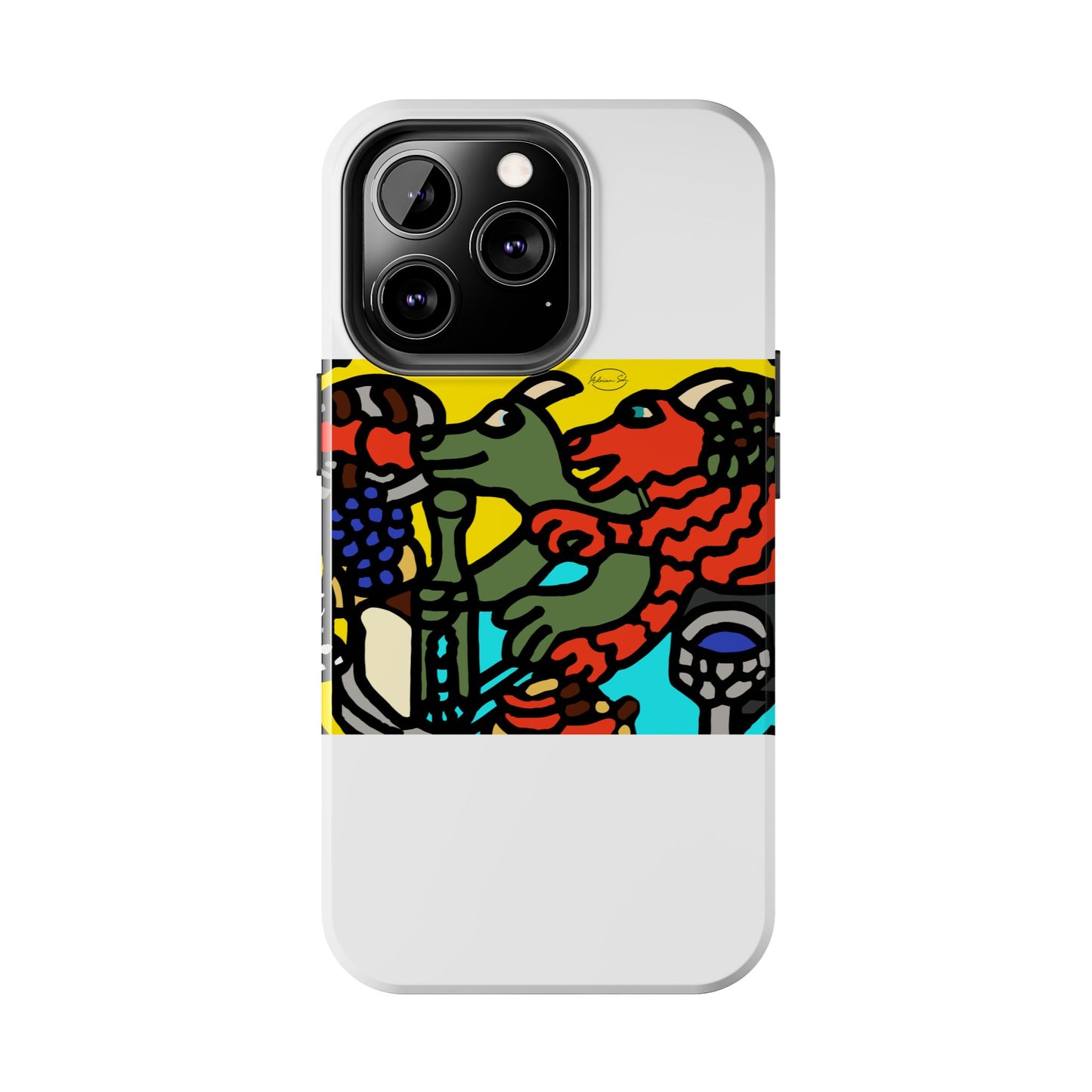 Two dragons enjoying a feast together Tough Phone Case