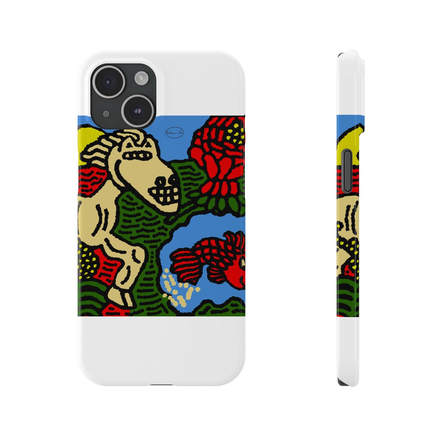 Galloping carefree through life Slim Phone Case