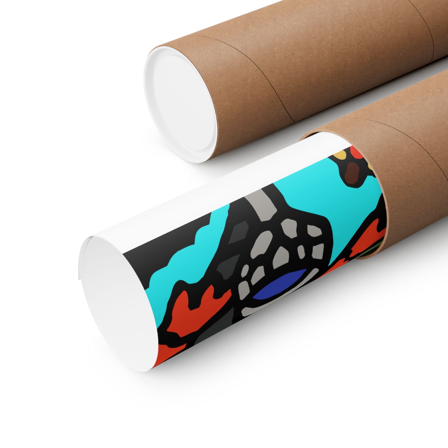 Two dragons enjoying a feast together Matte Poster Vertical (Small)