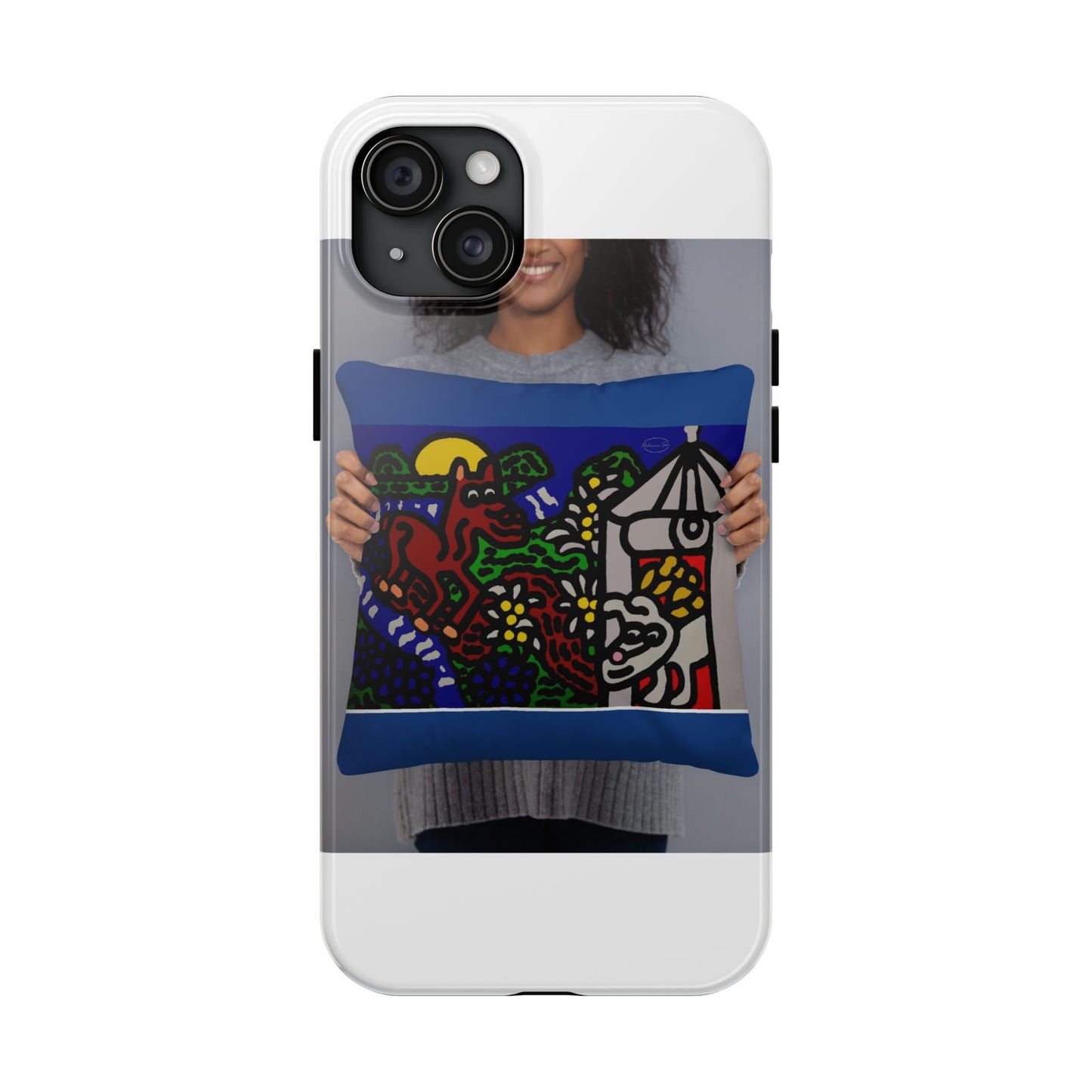 Bunny welcoming a friendly horse on his journey Tough Phone Case