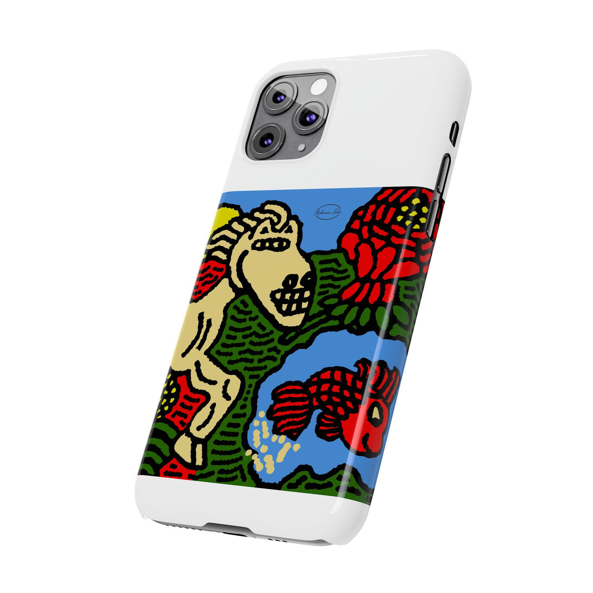 Galloping carefree through life Slim Phone Case