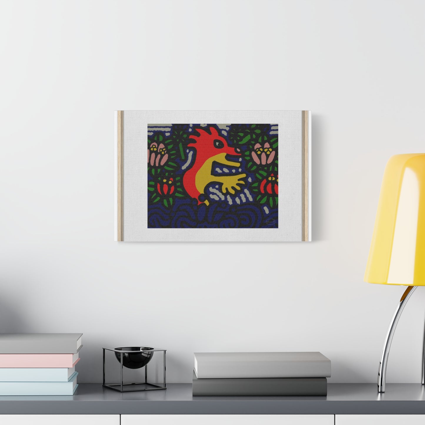 Breaking through the surface of a lotus pond Canvas (Small)