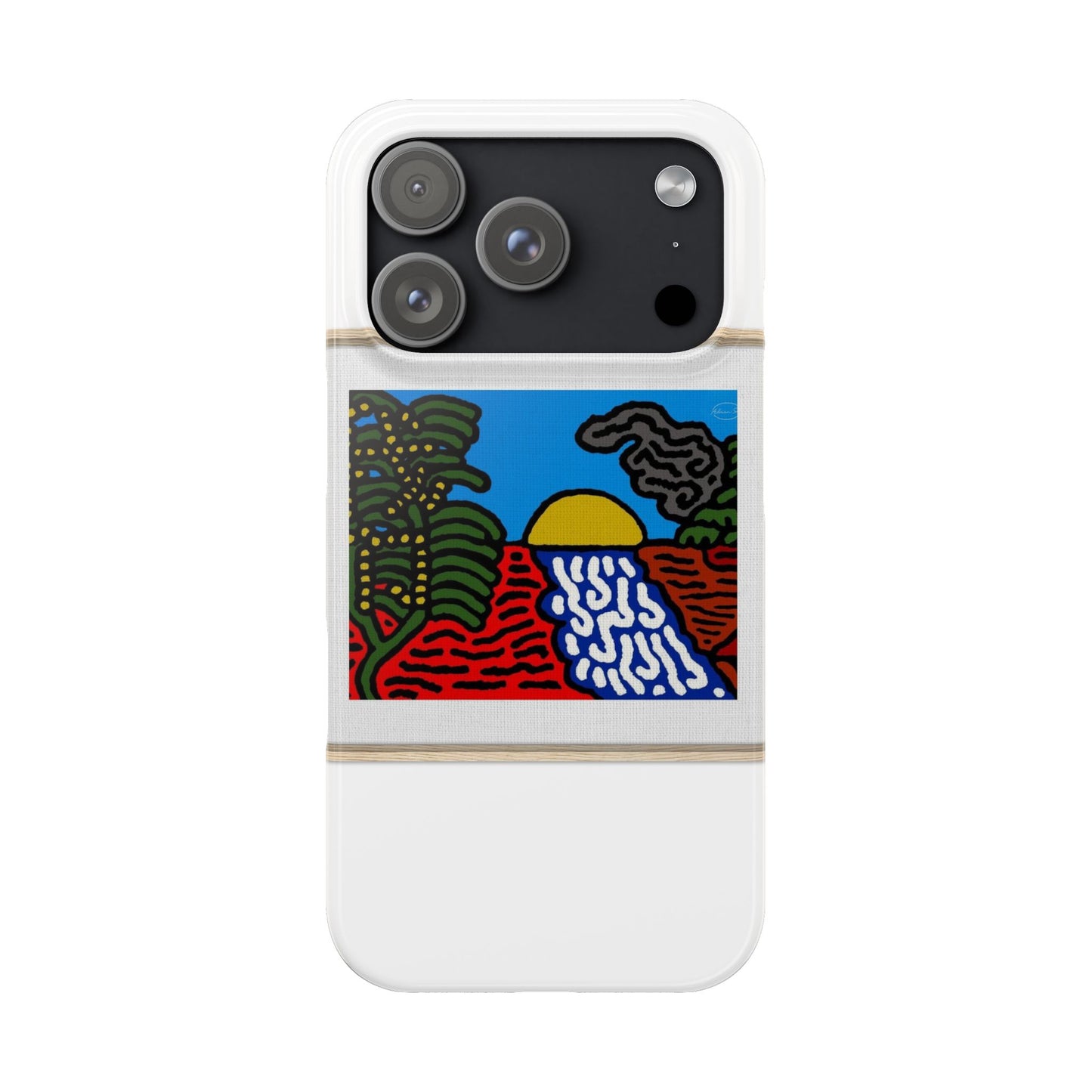 The river that joins the Australian wattle and Lebanese cedar tree in friendship Slim Phone Case