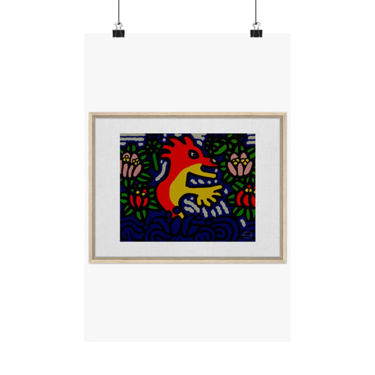 Breaking through the surface of a lotus pond Matte Poster Vertical (Small)