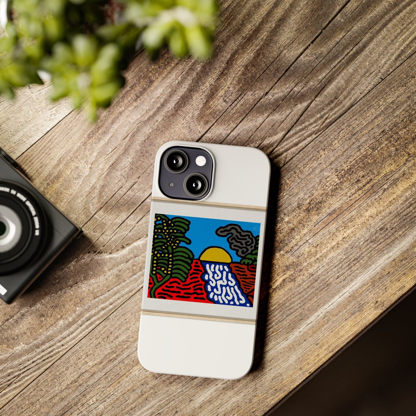 The river that joins the Australian wattle and Lebanese cedar tree in friendship Slim Phone Case
