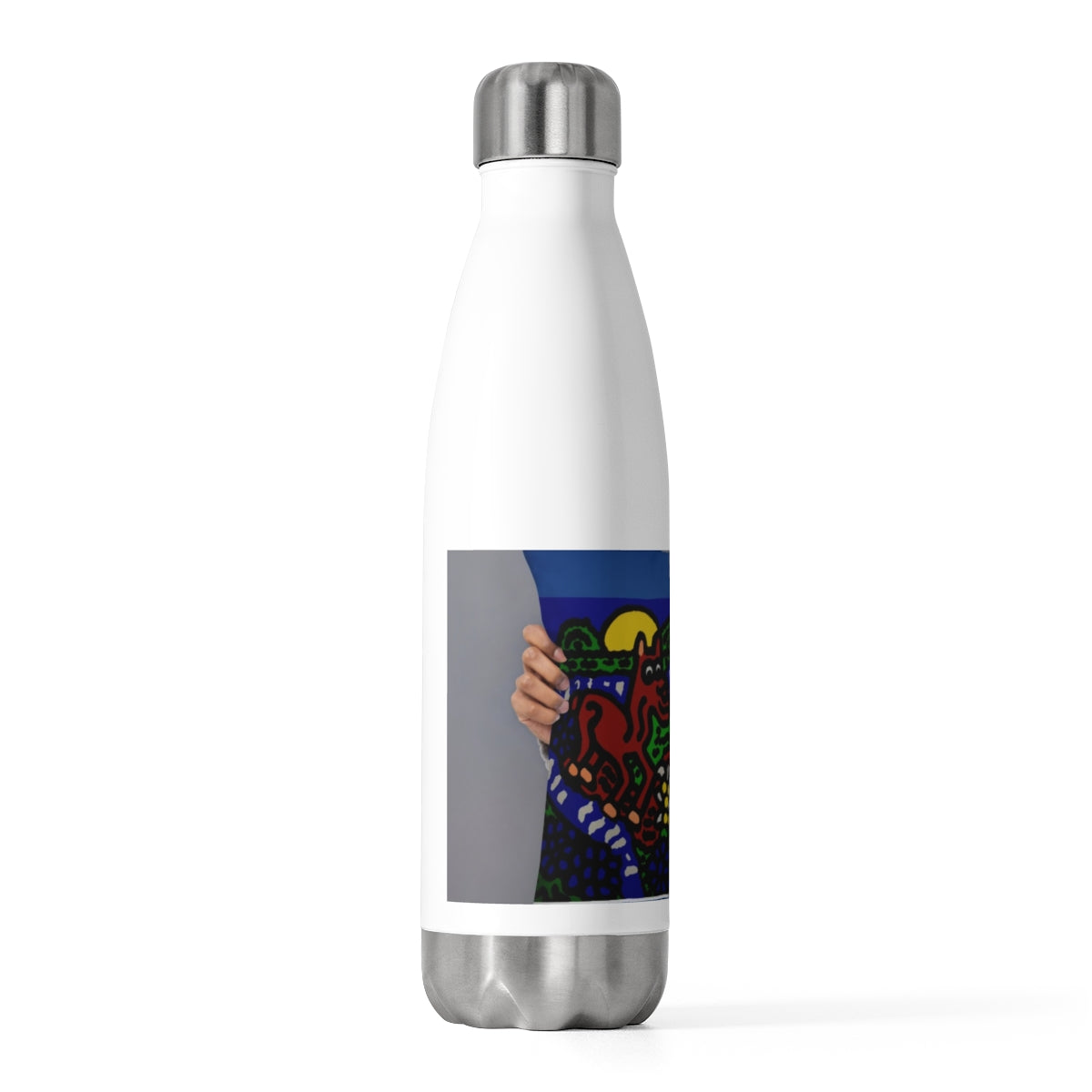 Bunny welcoming a friendly horse on his journey Stainless Steel Water Bottle