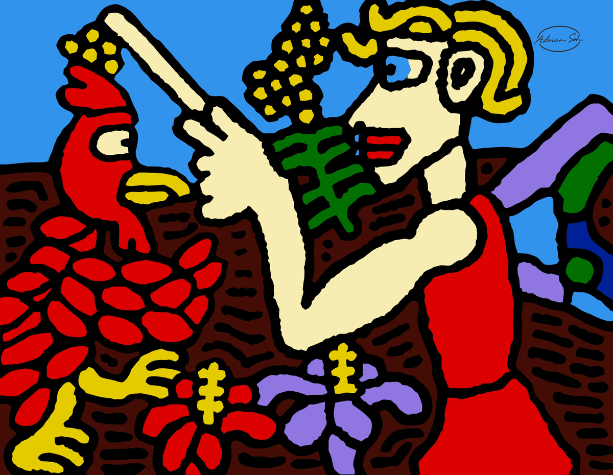 The hen gaining a blessing from a fairy