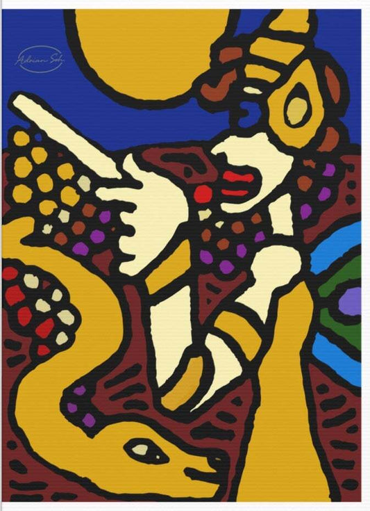 The golden snake being blessed by the fairy Canvas (Large)