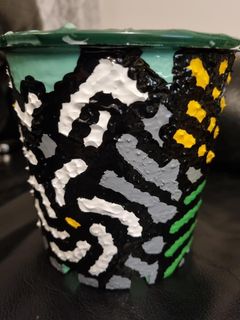 Pakistan Australia friendship upcycled resin plant pot