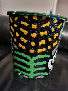 Pakistan Australia friendship upcycled resin plant pot