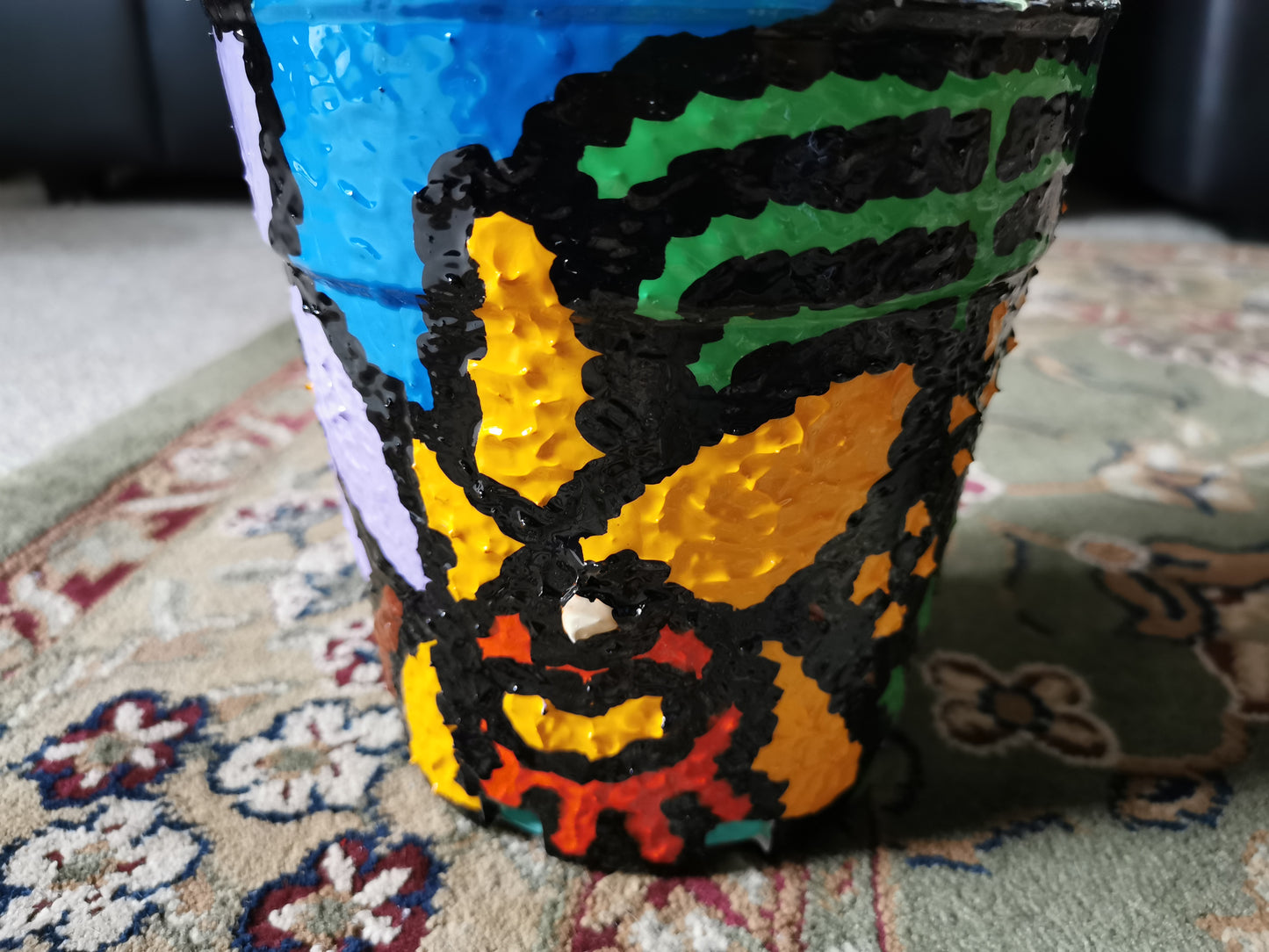 Brazil and Australian friendship upcycled resin plastic plant pot